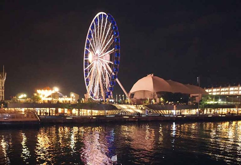 Navy Pier at night what a view | Chicago Private Yacht Rentals