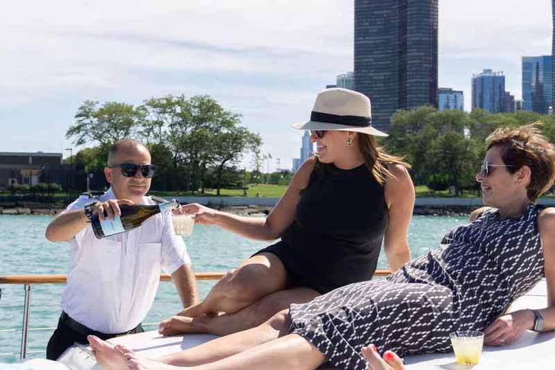 Adeline's Sea Moose crew pampering private yacht experience