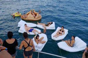 Priceless pampered and private yacht charter for family swim parties