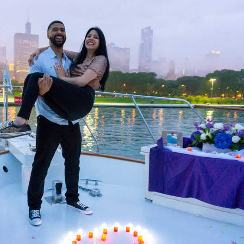 Chicago Private Yacht Rentals Marriage Proposal and Engagement Parties