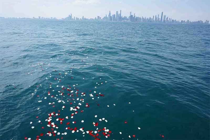 Ash Scattering on Lake Michigan Chicago