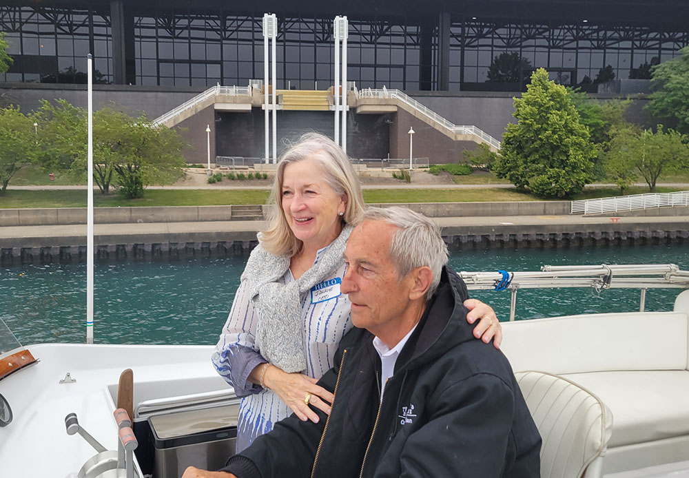 Inner Voice CEO Jackie Edens with Chicago Private Yacht Rentals president Brian Urbanowski